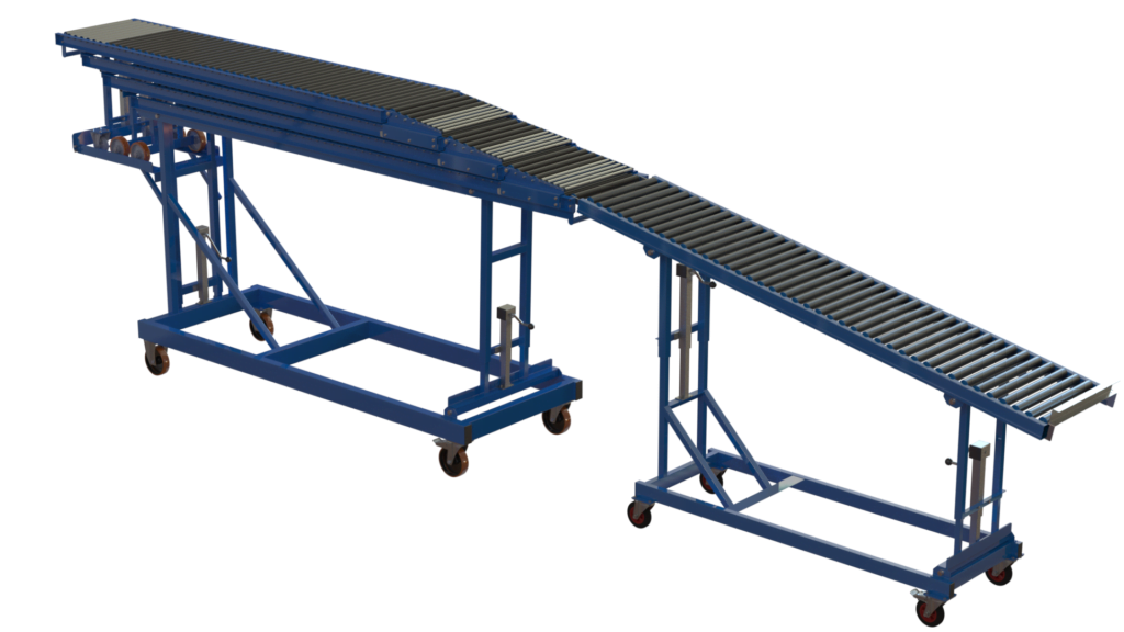 High Rise Telescopic Gravity Conveyor compacted