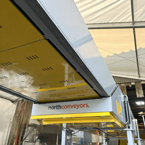 High level boom conveyor - underside